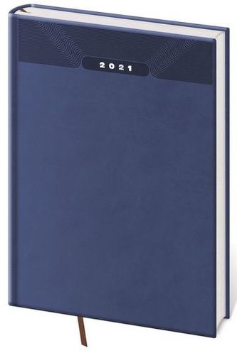 Diář 2021: Print modrá, A5 denní, 145x205