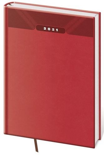 Diář 2021: Print červená, A5 denní, 145x205
