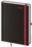 Diář 2021: Black Red, A5 denní, 145x205, s poutkem na propisku