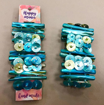 Náramek z mušlí modrý