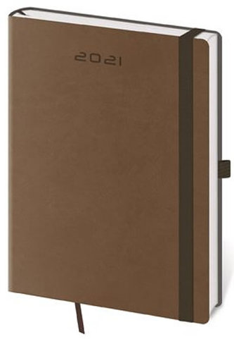 Diář 2021: Flexies hnědá, A5 denní, 145x205