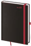 Diář 2021: Black Red, A5 týdenní, 145x205, s poutkem na propisku