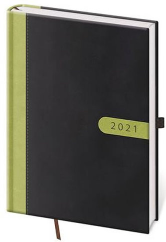 Diář 2021: Bora černo/zelená, A5 denní, 145x205