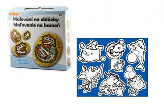 Maľovanie na okruhliaky/kamene Fosílie dinosaura kreatívna sada v krabičke 15x14,5x4cm