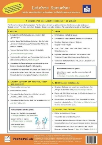 Leichte Sprache, 1 Tafel