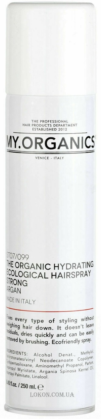 MY.ORGANICS The Organic Hydrating Ecological Hairspray Strong Argan 250ml