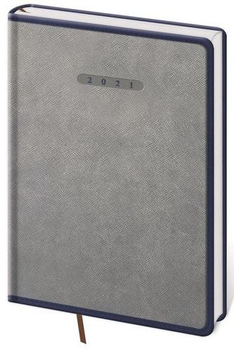 Diář 2021: Elegant šedo/modrá, A5 týdenní, 145x205