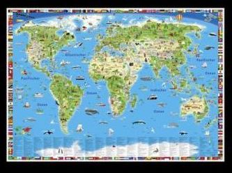 Erlebniskarte illustrierte Weltkarte, Planokarte