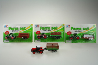 Traktor s prívesom kovový