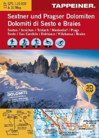 Winter Wonderland Sextner und Pragser Dolomiten, Winterkarte. Winter Wonderland Dolomiti di Sesto e Braies