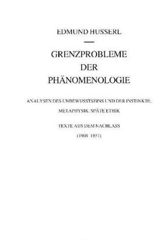 Grenzprobleme der Phänomenologie