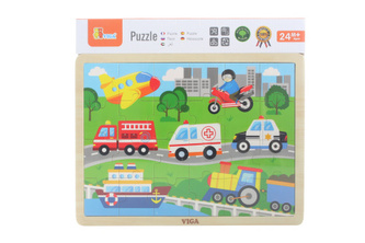 Drevené puzzle 24 dielikov - doprava