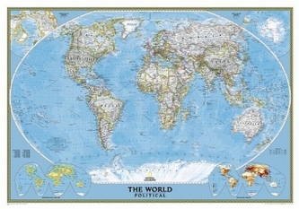 National Geographic Map The World, Political, Classic, laminiert, Planokarte