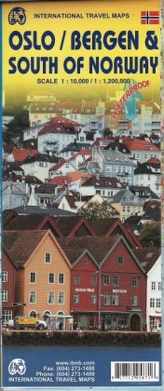 International Travel Map ITM Stadtplan Oslo - Bergen