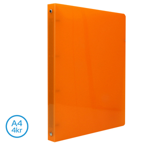 Pořadač LUMA A4 diagonální 4 kroužkový oranžový