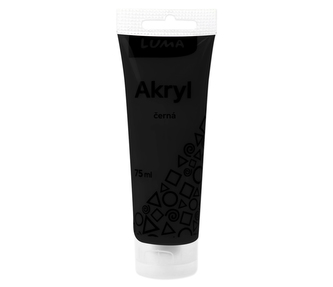 Barvy akrylové 75ml, černá, LUMA
