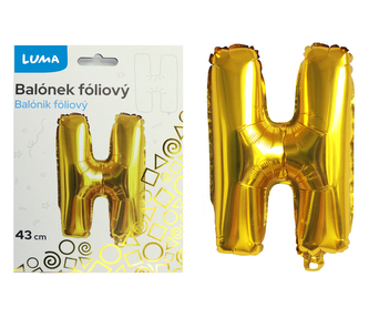 Balónek foliový  \"H\" ZLATÝ LUMA