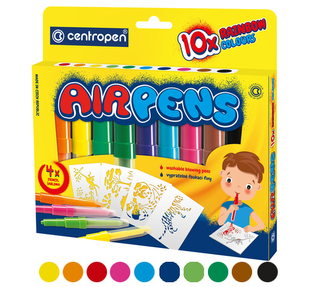Fúkacie fixy CENTROPEN 1500/10 sada RAINBOW