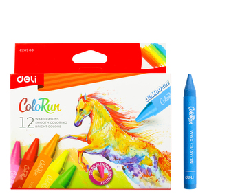 Voskovky DELI 12 farieb JUMBO ColoRun EC20900 Voskovky DELI 12 farieb JUMBO ColoRun EC20900