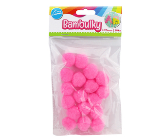 Bambulky ružové, 18ks 25mm LUMA