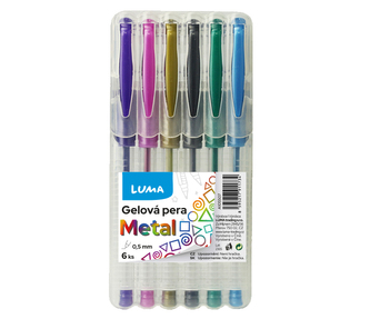 Gélové pero 6 farieb METALLIC, LUMA
