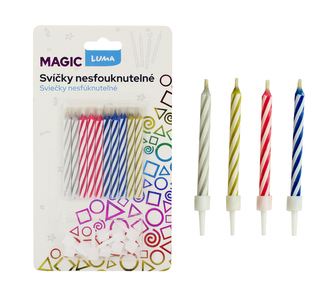 Sviečka 10ks, MAGIC nesfúknuteľná LUMA