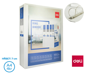 Pořadač A4/70mm 4 kroužkový \"D\" 35mm DELI E5618N