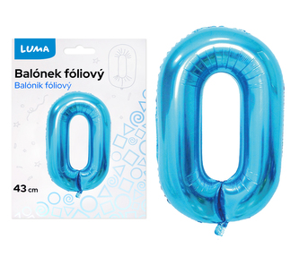 Balónek foliový  č. 0  MODRÝ 40cm LUMA