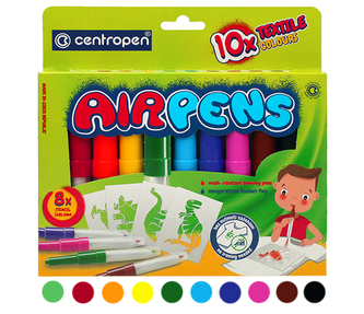 Fúkacie fixy CENTROPEN 1539/10 sada na textil
