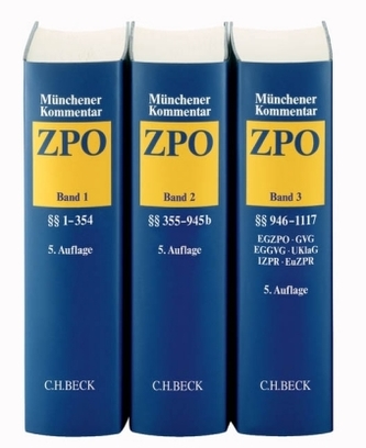 Münchener Kommentar zur Zivilprozessordnung (ZPO), 3 Bde. (zur Subskription)