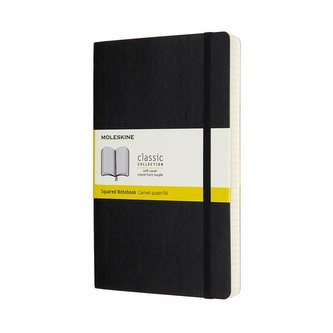 Moleskine Zápisník Expanded měkký čtverečkovaný černý L