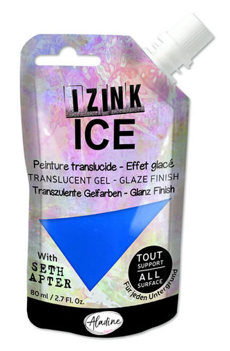Průsvitná gelová barva IZINK Ice - azurová 80 ml