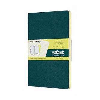 Moleskine Volant zápisníky linkované zelený žlutý L