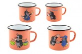 Hrnek Hrníček dekor Krtek s jedním uchem smalt 8x8 cm mix druhů, 0,37 l, meruňka