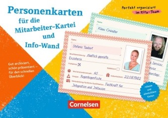 Personenkarten für Mitarbeiter-Kartei und Info-Wand