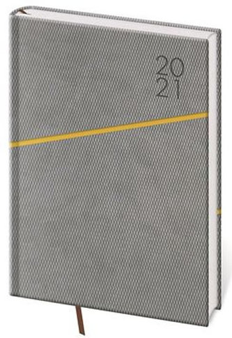 Diář 2021: Grife šedo/oranžová, A5 týdenní, 143x205