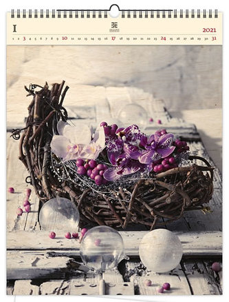 Kalendář 2021 dřevěný: Design, 450x590