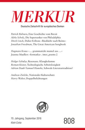MERKUR Deutsche Zeitschrift für europäisches Denken. Nr.808