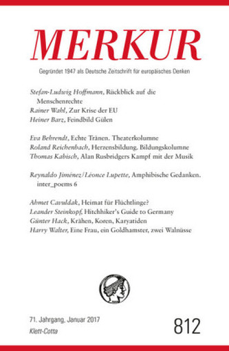 MERKUR Deutsche Zeitschrift für europäisches Denken. Nr.812