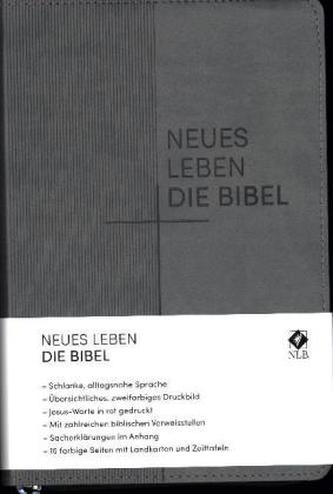 Neues Leben. Die Bibel, NLB - Standardausgabe, ital. Kunstleder grau mit Reißverschlus