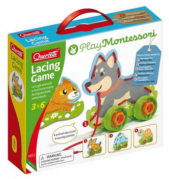 Lacing Game lacing animals & wheels - šnurovacie zvieratká s kolieskami