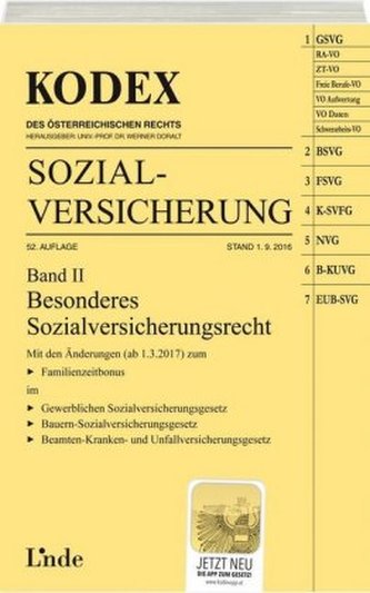 KODEX Sozialversicherung 2016/17 (f. Österreich). Bd.2