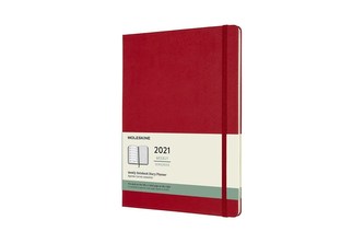 Moleskine Plánovací zápisník 2021 tvrdý červený XL
