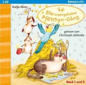 Die supergeheime Pfötchen-Gäng - Der Zwei-Millionen-Körner Schatz / Die geheimnisvolle Glückskatze, 2 Audio-CDs