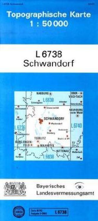 Topographische Karte Bayern Schwandorf