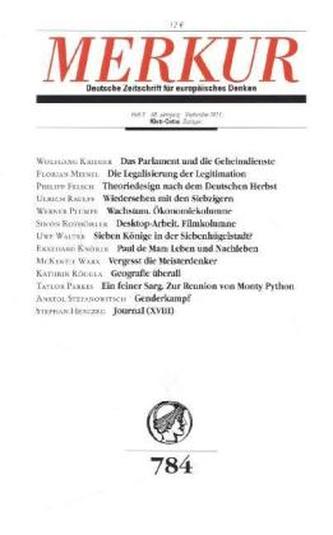 MERKUR Deutsche Zeitschrift für europäisches Denken. Nr.784