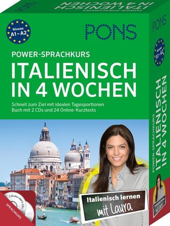 PONS Power-Sprachkurs Italienisch in 4 Wochen, Buch mit 2 Audio-MP3-CDs und 24 Online-Kurztests