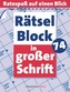 Rätselblock in großer Schrift