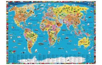 Illustrierte politische Weltkarte, Schreibtischunterlage