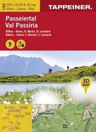 3D-Wanderkarten SET Passeiertal / Riffian-Kuens, St. Martin, St. Leonhard, 2 Karten. Carta escursionistica 3D Val Passiria SET /